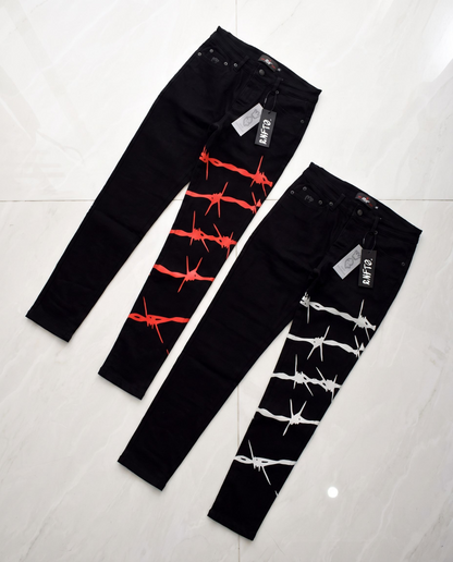 REFLXCTVE BARB WIRE SKINNY-FIT STRETCH JEANS