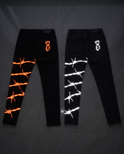 REFLXCTVE BARB WIRE SKINNY-FIT STRETCH JEANS